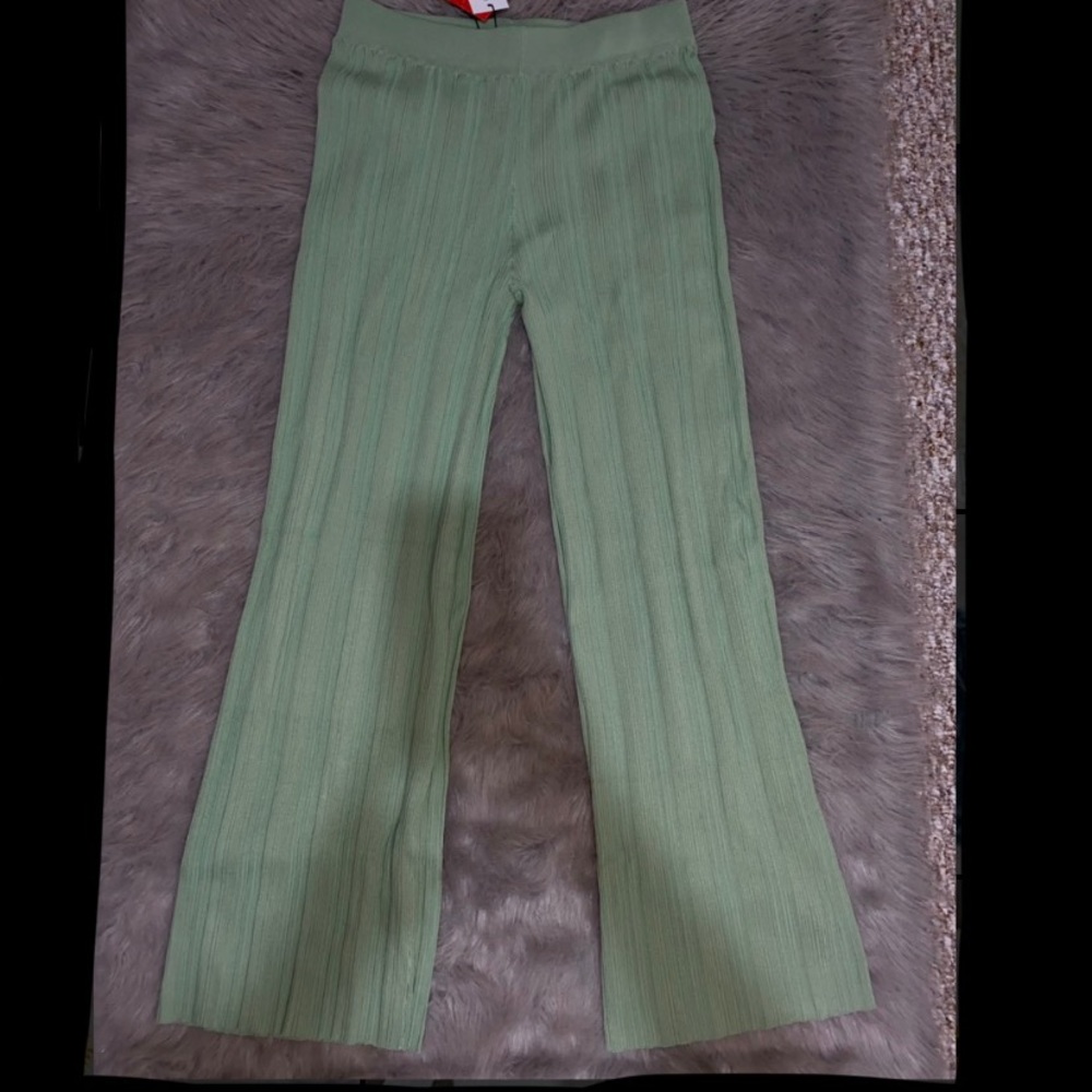 CIDER green soft ribbed pants